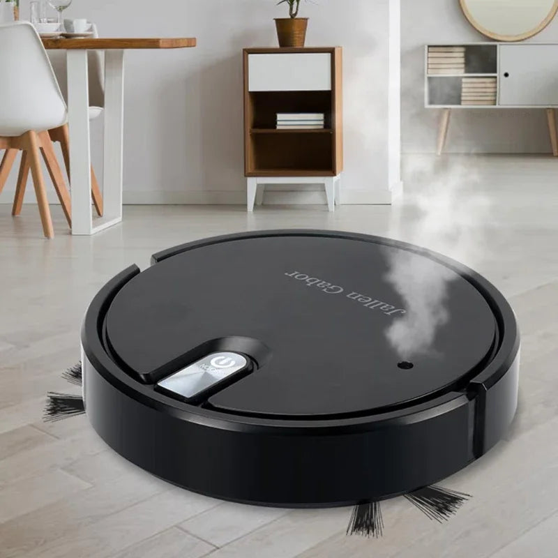 Neatly Mini Robot Vacuum & Mop — hero shot, matte white robot vacuum on hardwood floor